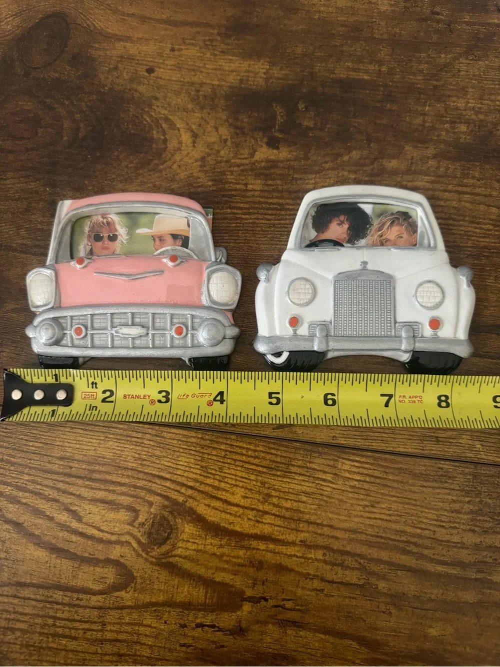 Vintage Retro Car Fridge Magnets 1957 Chevy Fashion Glamour Wall Decor Set